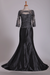 Mother Of The Bride Dresses Bateau 3/4 Length Sleeves With Applique & Sash Satin