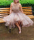 Modest Halter Short Beaded Tulle Cute Mini Homecoming Dresses JS96