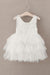 Cute Round Neck White Flower Girl Dresses Open Back Tulle Wedding Party Dresses SJS15136