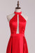 New Arrival Halter A Line Evening Dresses Satin Sweep SJSPXRSZSBM