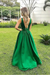 Elegant A Line Sexy V Neck Long Satin Backless Prom Dresses Evening SJSPXJT6JHK