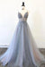 Gorgeous A Line Spaghetti Straps V Neck Beads Prom Dresses with SJS15648