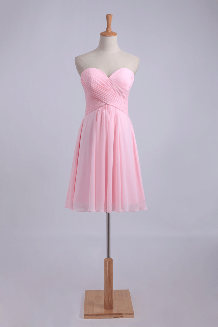 New Arrival Homecoming Dress Sweetheart Short/Mini Ruffled