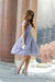 Knee Length Cap Sleeves A-Line Princess Short Lace Junior Homecoming Dress JS128