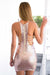 Mermaid Sheath Spaghetti Straps Short Pink Sequined Homecoming Dress with Hollow JS120