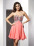 A-Line/Princess Sweetheart Beading Sleeveless Short Dresses Cocktail Homecoming Dresses Geraldine Chiffon