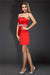 Sheath/Column Strapless Beading Sleeveless Satin Jasmine Homecoming Dresses Cocktail Short Dresses