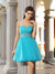 A-Line/Princess Sweetheart Satin Cocktail Homecoming Dresses Henrietta Ruffles Sleeveless Short Dresses