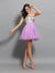 A-Line/Princess Sweetheart Ruffles Sleeveless Short Organza Dresses Cocktail Homecoming Dresses Frederica