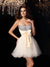 A-Line/Princess Alannah Homecoming Dresses Chiffon Cocktail Sweetheart Beading Sleeveless Short Dresses