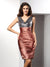 Sheath/Column V-Neck Sleeveless Short Silk Cocktail Satin Homecoming Dresses Kennedy Like Dresses