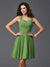 A-Line/Princess Straps Ruffles Sleeveless Short Silk like Satin Bridesmaid Dresses HEP0005743