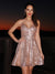 A-Line/Princess Sequins Ruffles V-neck Sleeveless Short/Mini Homecoming Dresses HEP0004658