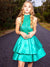 A-Line/Princess Satin Sleeveless Beading Jewel Short/Mini Homecoming Dresses HEP0004771