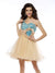 A-Line/Princess One-Shoulder Margaret Cocktail Homecoming Dresses Applique Sleeveless Short Net Dresses