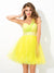 A-Line/Princess Cocktail Val Homecoming Dresses One-Shoulder Beading Sleeveless Short Net Dresses