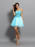 A-Line/Princess Sweetheart Applique Beading Homecoming Dresses Satin Amelie Cocktail Sleeveless Short Dresses