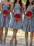 Sheath/Column Sweetheart Sleeveless Taffeta Short/Mini Bridesmaid Dresses HEP0005654