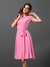 A-Line/Princess Scoop Sash/Ribbon/Belt Short Sleeves Short Chiffon Bridesmaid Dresses HEP0005626