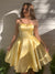 A-Line/Princess Strapless Satin Ruffles Sleeveless Short/Mini Homecoming Dresses HEP0004609