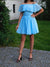 A-Line/Princess Sleeveless Chiffon Off-the-Shoulder Ruffles Short/Mini Homecoming Dresses HEP0004659