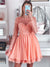 A-Line/Princess Bateau Long Sleeves Short/Mini Applique Chiffon Homecoming Dresses HEP0004687