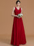 A-Line/Princess V-neck Sleeveless Floor-Length Ruffles Chiffon Bridesmaid Dresses HEP0005697