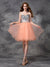 A-Line/Princess Homecoming Dresses Cocktail Eliana Spaghetti Straps Beading Sleeveless Short Net Dresses