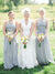 A-Line/Princess Strapless Sleeveless Floor-Length Chiffon Bridesmaid Dresses HEP0005735