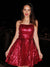 A-Line/Princess Sequins Ruffles Spaghetti Straps Sleeveless Short/Mini Homecoming Dresses HEP0004778