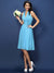 A-Line/Princess Halter Hand-Made Flower Sleeveless Short Chiffon Bridesmaid Dresses HEP0005668