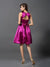 A-Line/Princess Straps Beading Sleeveless Short Elastic Woven Satin Bridesmaid Dresses HEP0005768