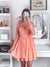 A-Line/Princess Bateau Long Sleeves Short/Mini Applique Chiffon Homecoming Dresses HEP0004687