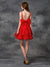 A-Line/Princess Homecoming Dresses Cocktail Mylie V-Neck Sash/Ribbon/Belt Sleeveless Short Organza Dresses