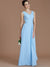 A-Line/Princess V-neck Sleeveless Ruched Floor-Length Chiffon Bridesmaid Dresses HEP0005631