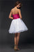 A-Line/Princess Strapless Sleeveless Beading Satin Cocktail Homecoming Dresses Yaretzi Sash Short Organza Elastic Woven Dresses