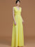 A-Line/Princess V-neck Sleeveless Floor-Length Ruched Chiffon Bridesmaid Dresses HEP0005702