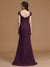 A-Line/Princess Bateau Sleeveless Floor-Length Lace Chiffon Bridesmaid Dresses