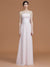 A-Line/Princess Strapless Sleeveless Floor-Length Ruched Chiffon Bridesmaid Dresses HEP0005696