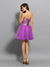 A-Line/Princess Sweetheart Beading Sleeveless Homecoming Dresses Cocktail Lizeth Satin Short Dresses