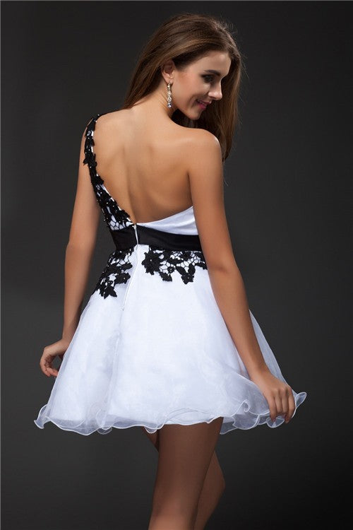 Empire Cocktail Homecoming Dresses Lauren Strapless Applique Sleeveless Short Organza Dresses