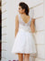 A-Line/Princess Scoop Sash/Ribbon/Belt Sleeveless Short Dresses Kit Cocktail Homecoming Dresses Lace