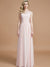 A-Line/Princess Bateau Sleeveless Ruched Floor-Length Chiffon Bridesmaid Dresses HEP0005673