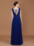 A-Line/Princess V-neck Sleeveless Pleated Floor-Length Chiffon Bridesmaid Dress HEP0005785