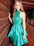 A-Line/Princess Satin Sleeveless Beading Jewel Short/Mini Homecoming Dresses HEP0004771