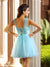 A-Line/Princess V-Neck Pleats Sleeveless Short Homecoming Dresses Cocktail Brynlee Net Dresses