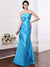 Sheath/Column Sweetheart Sleeveless Pleats Hand-Made Flower Long Elastic Woven Satin Bridesmaid Dresses HEP0005752