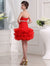 A-Line/Princess Beading Sweetheart Cocktail Homecoming Dresses Cristal Sleeveless Short Organza Dresses