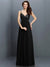 A-Line/Princess V-neck Hand-Made Flower Sleeveless Long Chiffon Bridesmaid Dresses HEP0005634