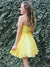 A-Line/Princess Sweetheart Sleeveless Chiffon Ruched Short/Mini Homecoming Dresses HEP0004735